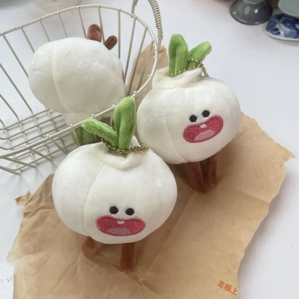 

Plant Key Ring Garlic Plush Doll Unique Veggie Cute Funny Vegetable Keychain Key Ring Miniature Garlic Pendant School Bags