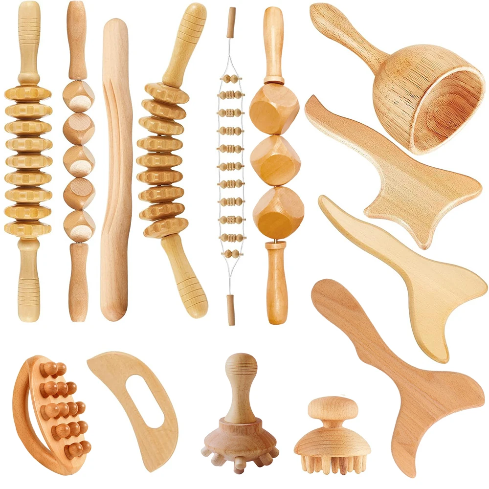 Wood Massage Maderoterapia Massager Roller Anti Cellulite Slimming Gua Sha Massager For Body Back Foot Masajeador