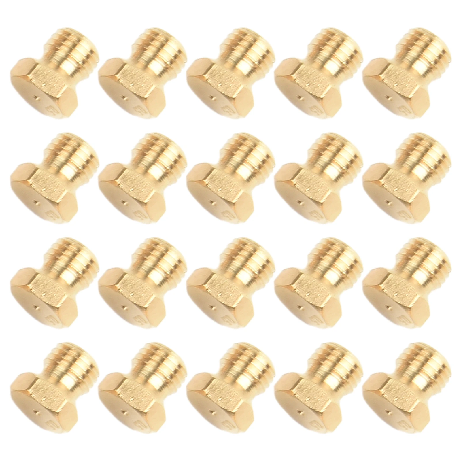 20Pcs Brass Gas Nozzle for Burner Orifice Replacement with 0.5mm Opening and M6 0.75mm Thread for Outdoor Cooking Grill Kits