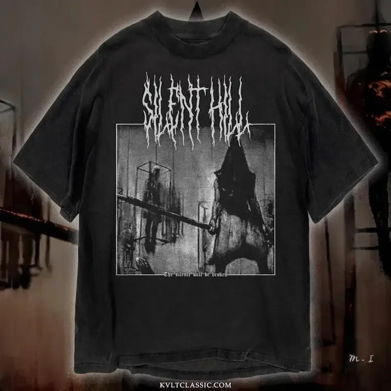 Silent Hill 2 T Shirt Pyramid Head Konami Metal Horror Video Game