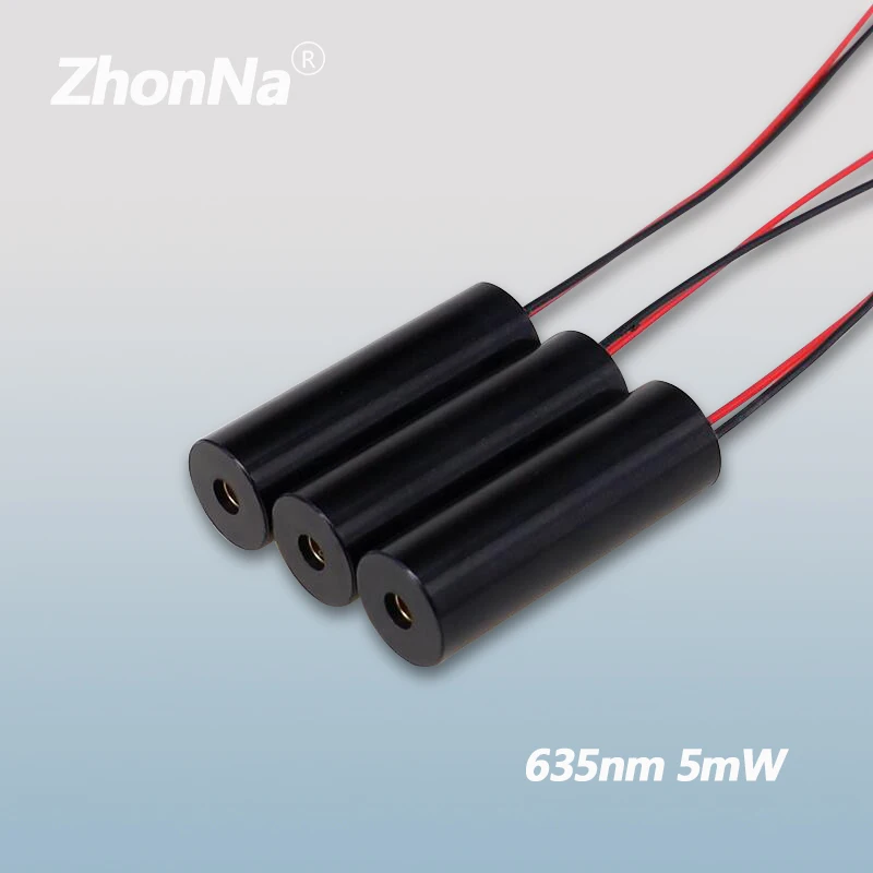 Módulo láser Red635nm de 5mW, punto de carcasa de aluminio, MINI cabezal Industrial CNC de localización LD DIY, posicionamiento médico DC 3V a 5V