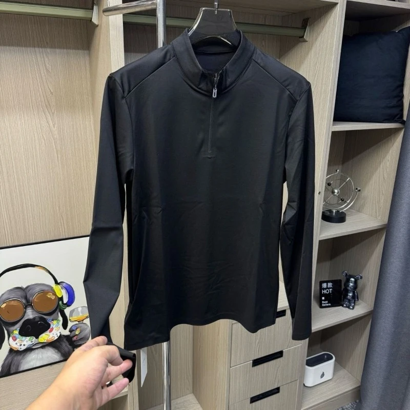 New trendy outdoor zip-up hoodie for men, long-sleeve casual base layer top with comfort durable soft fabric breathable.