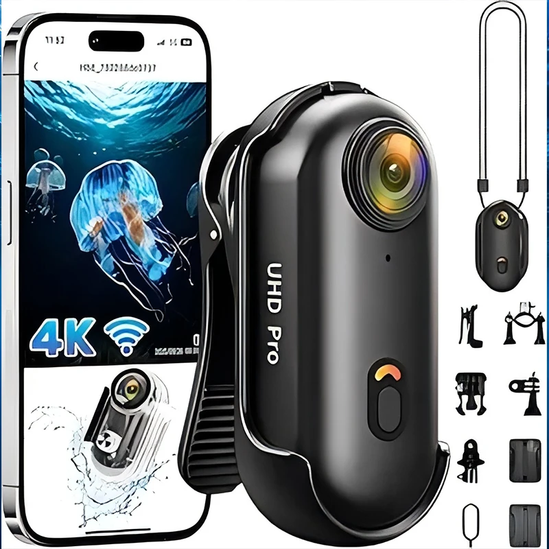 AliExpress NONE Sports Camera ﻿ 4K FHD With TF Card Video Recording In Helmet Motorcycle Bike Thumb Size Snap Cam Waterproof Case Action Camera