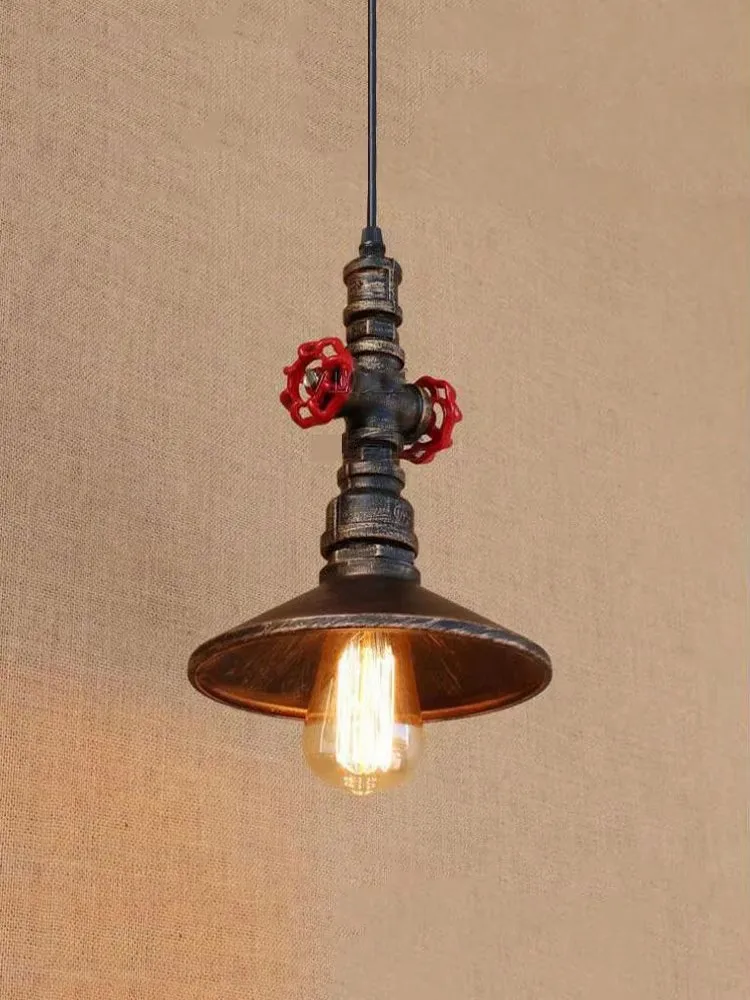 

Loft Vintage Retro Lamps Water Pipe Chandelier Iron Bar Restaurant Industry Wind Cafe Aisle Stair Pendant Lamp