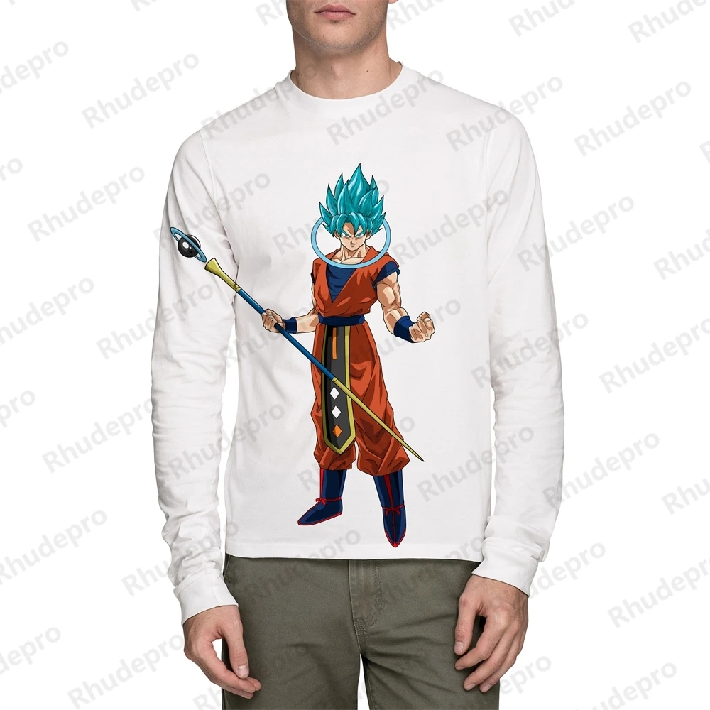 

Dragon Ball Z Anime T Shirts Men's T-shirt Children's Streetwear Trend Goku Clothing Tops Essentials Long sleeve Vegeta 5XL