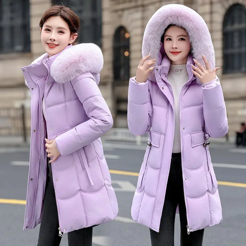 

Women's Down Cotton Jacket 2026 Comfortable Elegant Ladies Winter Parka Coat Loose Temperament Lady Cotton Padded Outerwear