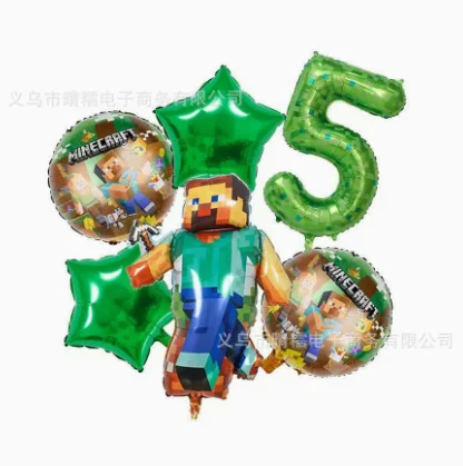 Nieuwe My World Digitale Ballon Verjaardagsparty Decoratie Set - Steve Ballonpak Voor Kinderen
