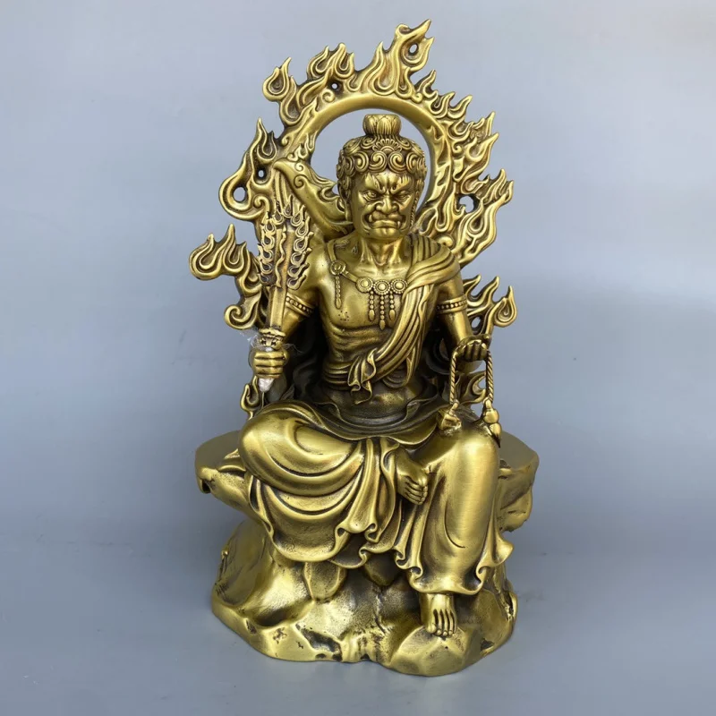 

Pure Copper Buddha Statue Immovable Ming Wang Copper Statue Ornament Exquisite Brass Immovable Ming Wang Decoration