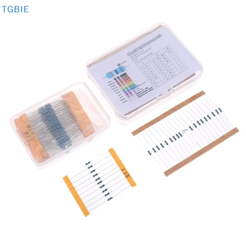 

[TL][TL]300/600PCS 1/4W Metal Film Resistor Kit 1% 0.25W Resistors Kit 10Ω~1MΩ Colored Ring Resistance Electronic Kit