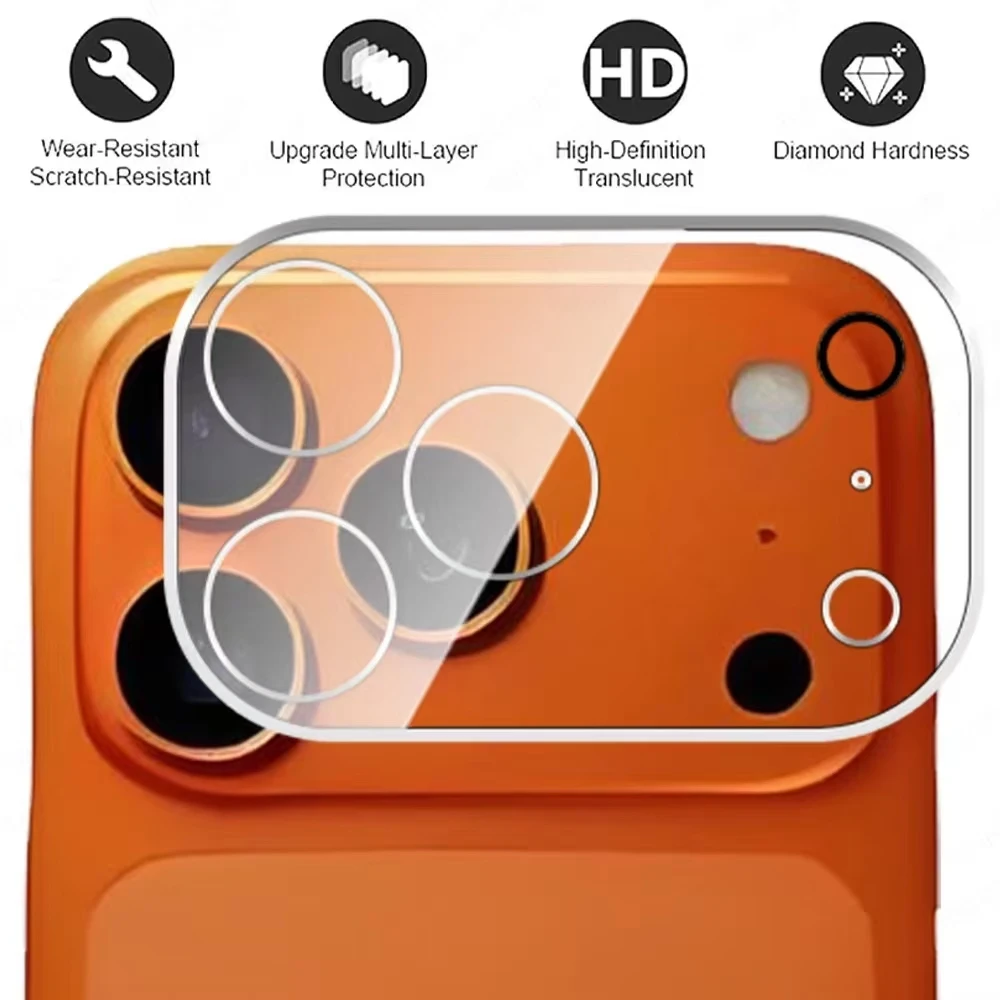 Für IPhone 17 Pro Max HD Kamera Schutz 3D Objektiv Fall Für IPhone 17 Pro 17 Air 9 H Zurück Objektiv glas Film Abdeckung Kappe