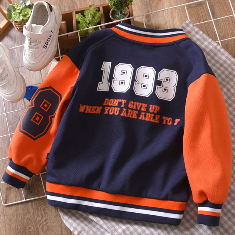 Fashion Spring Autumn Long Sleeve Baseball Outwear Teenager Kids Letter Printed Coat Sport Children Clothing 5 8 10 12 Years Old