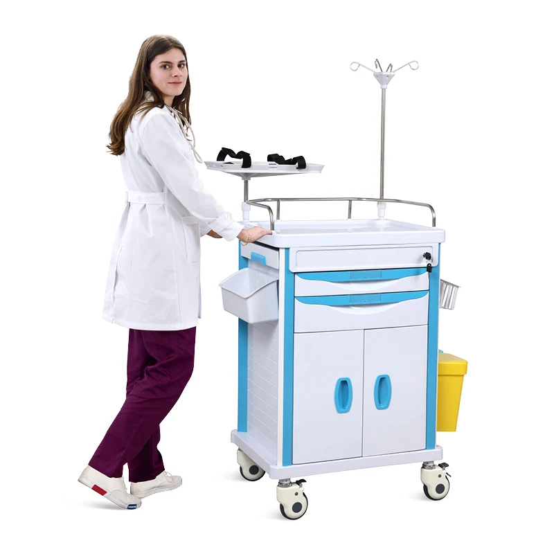 SKR-ET625-1  Emergency Hospital ABS Hospital Clinical Trolley With Drawers
