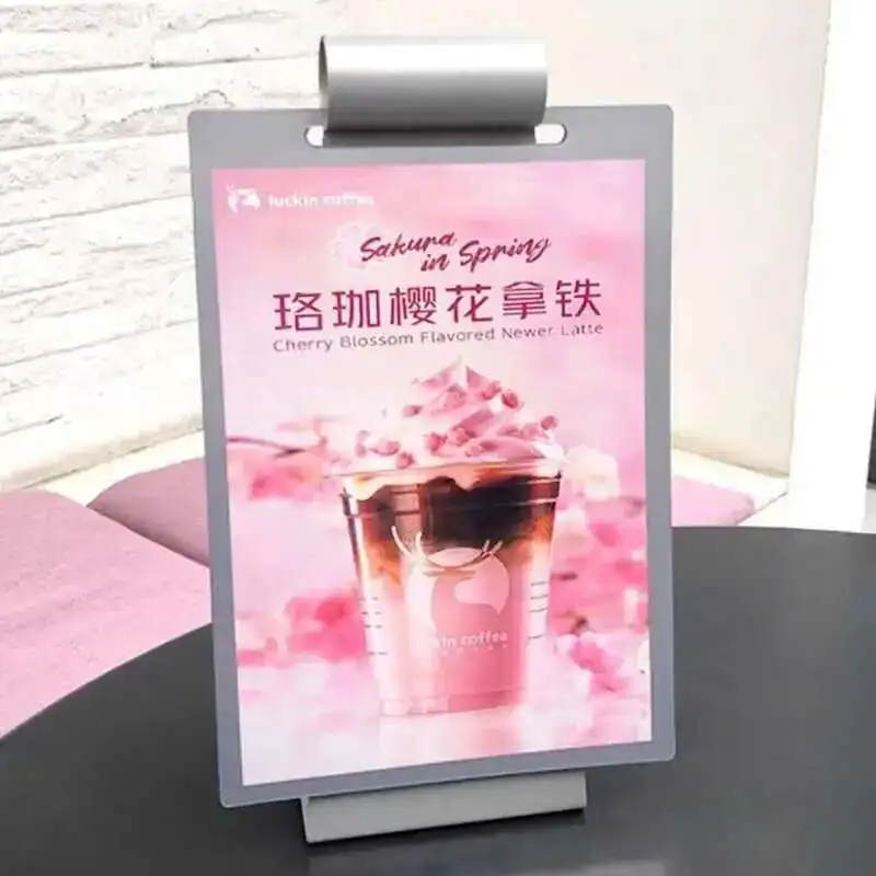 A5 200X100MM Flip Over Metal Menu Holders black silver Poster Leaflet Sign Display Stand Table Price Listing Holder Frame