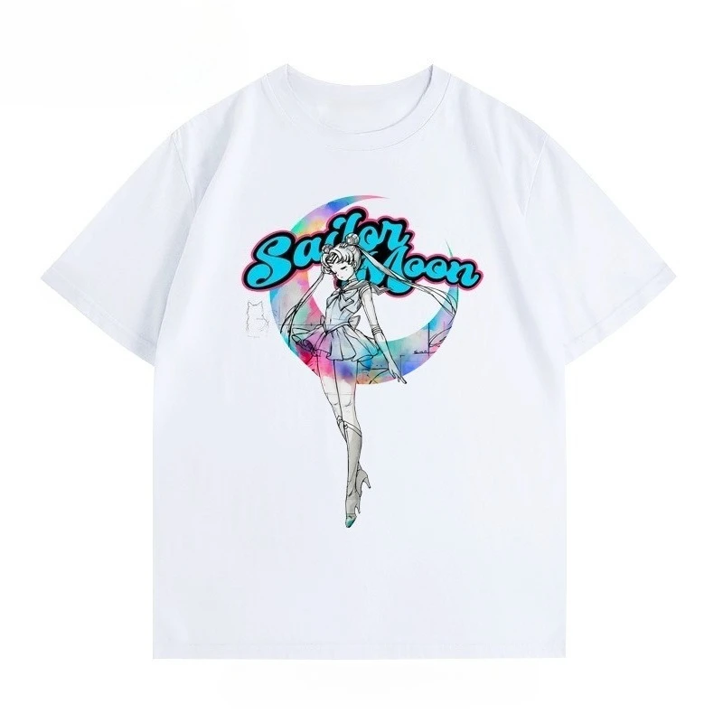 2026 New Arrival Sailor Moon T-Shirt, Summer Short Sleeve Tee for Men Women, Loose Fit Cartoon Anime Tops