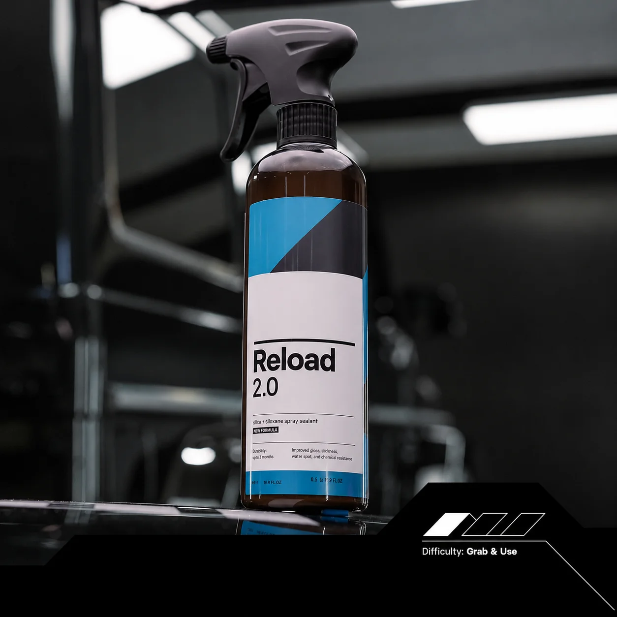 Reload 2.0 Spray Sealant, Silica + Silane Ceramic Spray for Ceramic Coatings, Super Hydrophobic, Self-Cleaning