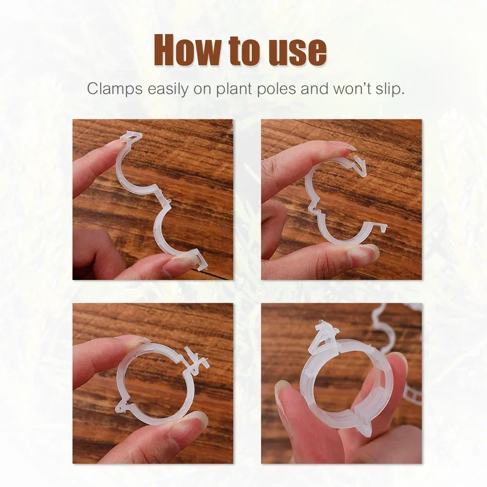 150Pcs Plastic Plant Support Clips Reusable Plant Vine Protection Grafting Fixing Tool for Vegetable Tomato Garden Supplies