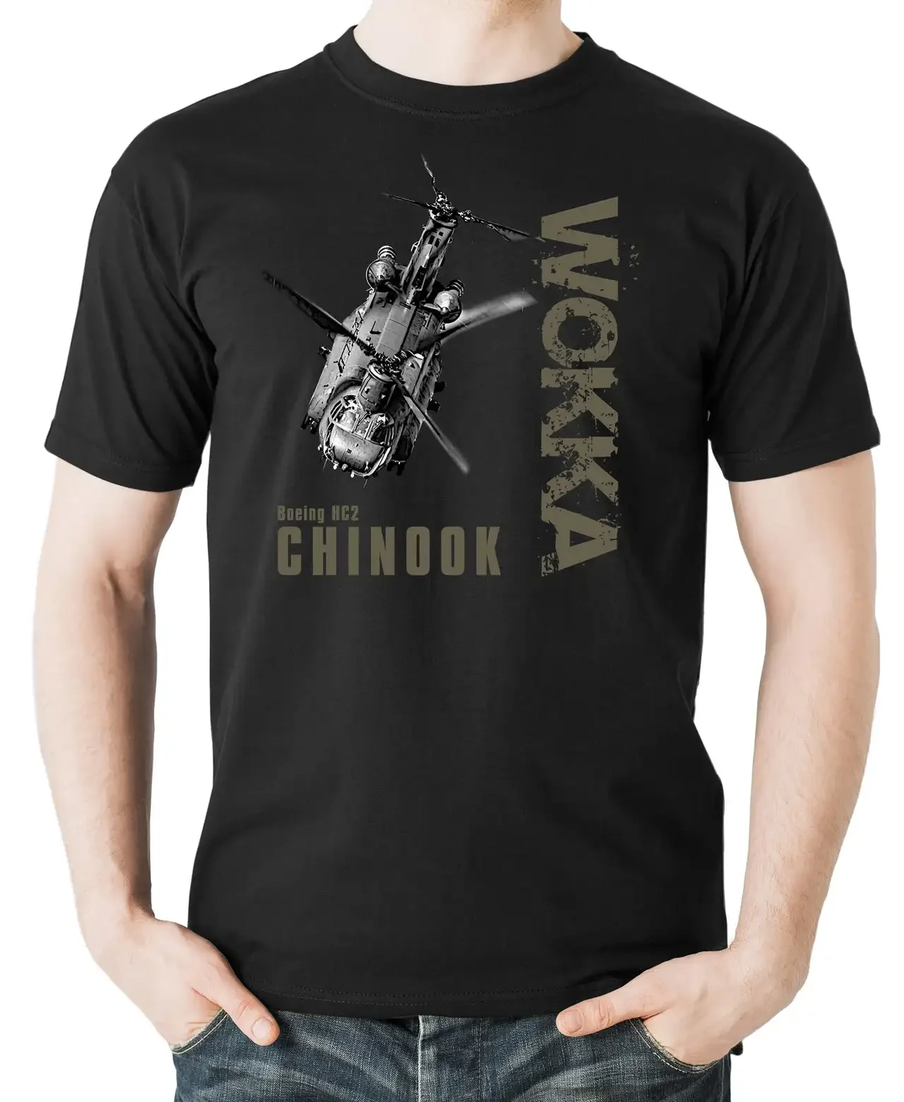 

CH-47 Chinook 'WOKKA' Heavy Lift Helicopter T-Shirt 100% Cotton O-Neck Short Sleeve Casual Mens T-shirt Size S-3XL