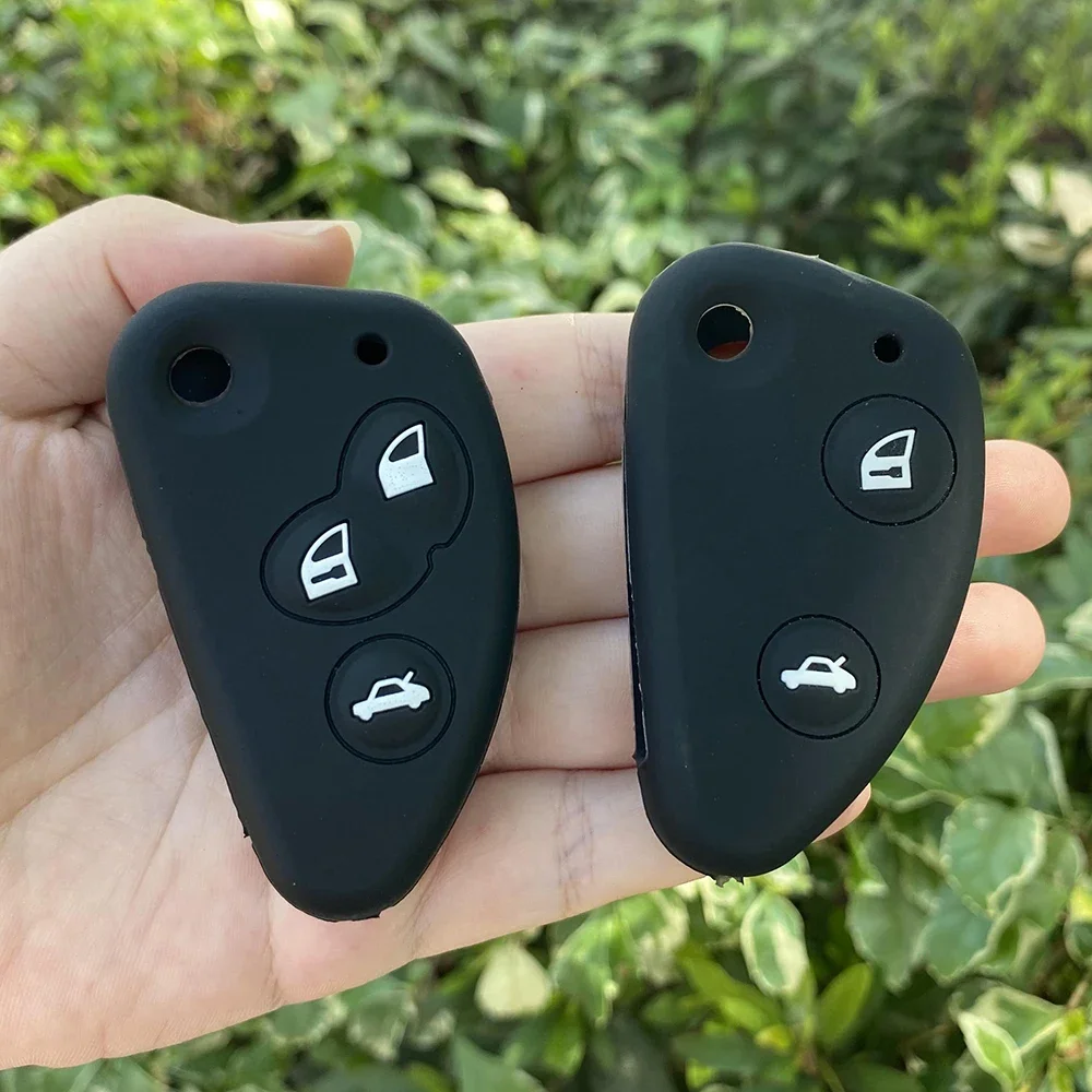 2 3 Buttons Silicone Car Key Cover Case Protect Skin Shell Holder for Alfa Romeo Gt 147 156 166 JTD TS Folding Remote Keychain