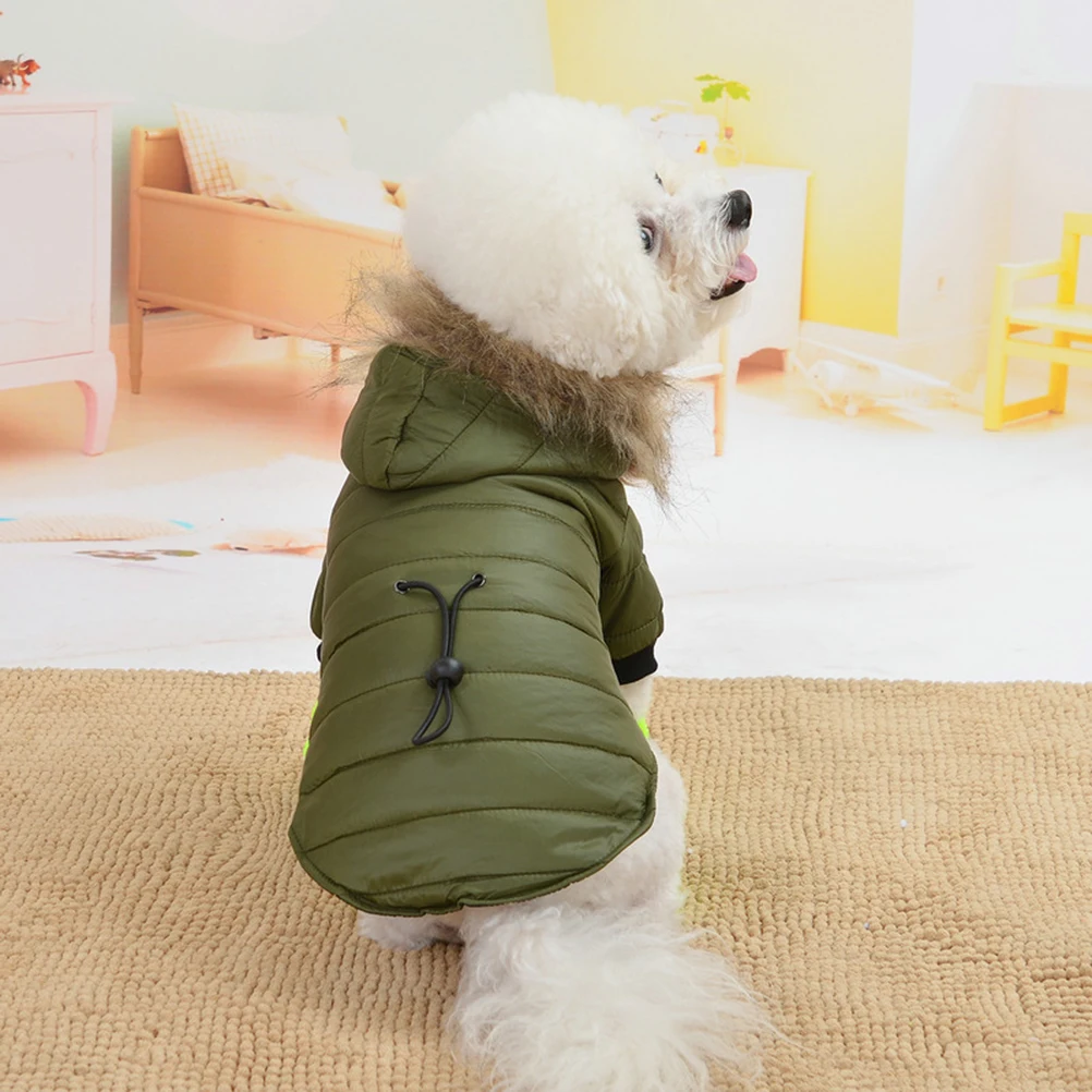 

Pet Winter Down Coat Two-Feet Hoodies Warm Dog Clothing Fashion Apparel Pet Supplies Small Medium Size S Green for Special