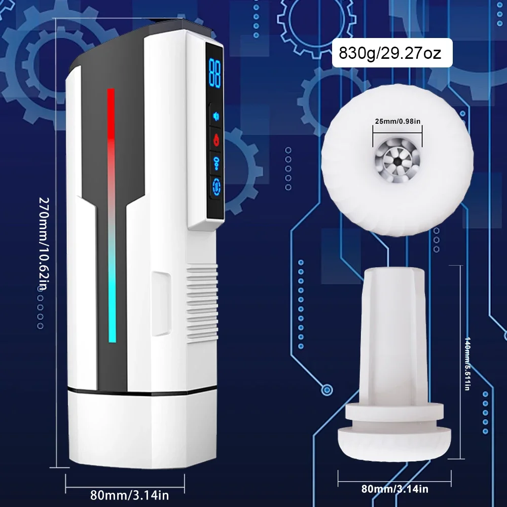 Masturbador masculino de succión automática, Copa vibratoria telescópica, máquina de mamada, Vagina, Juguetes sexuales para adultos