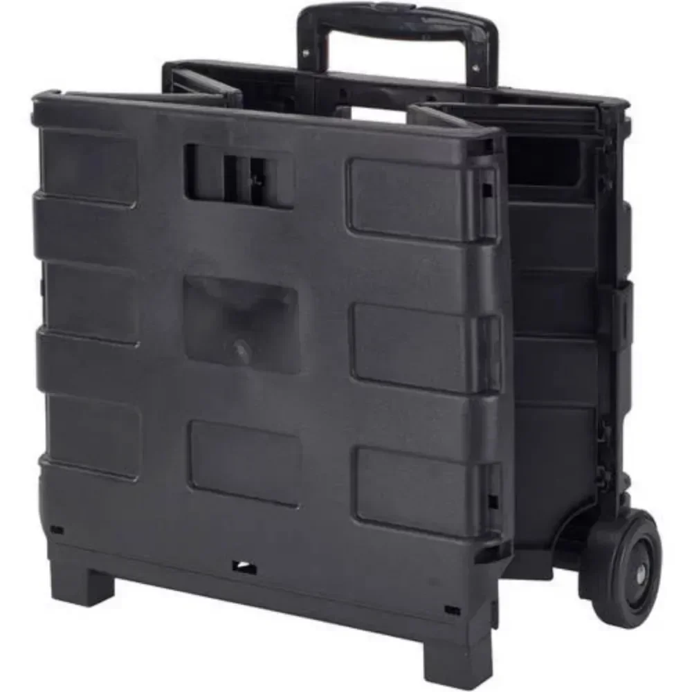 

#For For Tote Bin Collapsible Utility Cart in Black Polypropylene Portable Shopping Cart&