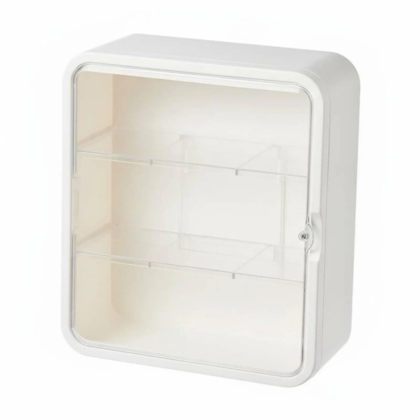 Wall Mounted Collectible Figure Showcase with Lockable Door for Home Decor Modern Storage Cabinet for Living Room