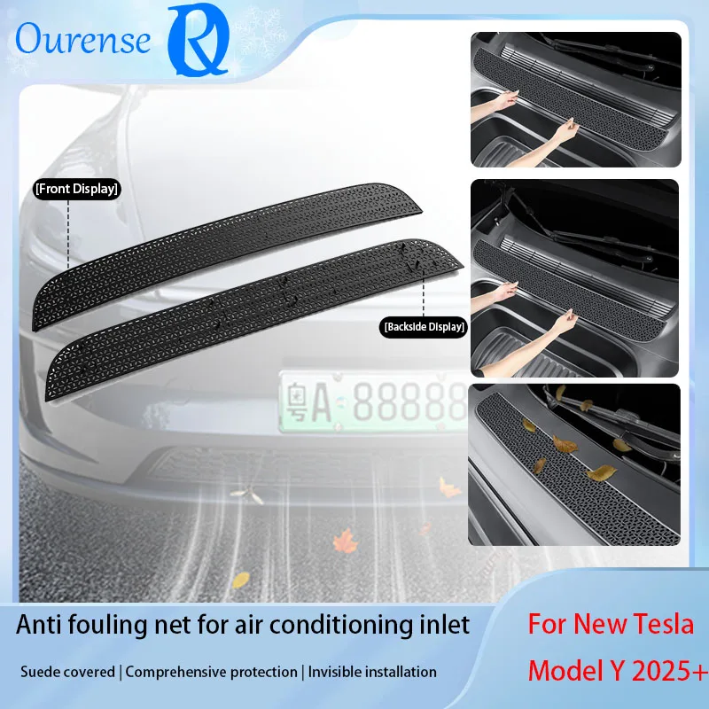 Air Intake Inlet Anti‑Fouling Net For New Tesla Model Y 2025+ Car Air‑Conditioning Vent Grille Protector Cover Dust Leaf Debris