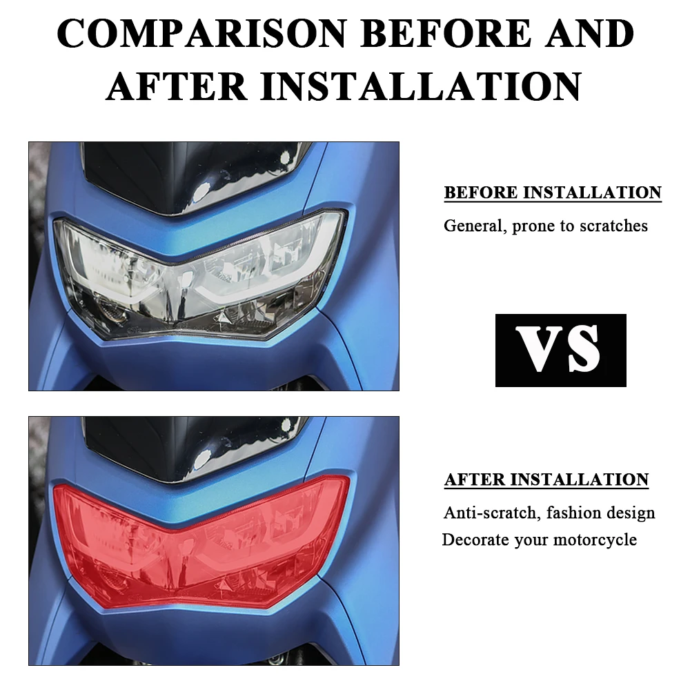 For Yamaha NMAX 155 Nmax155 2020-2024 Transparent Head Light Stickers Colorful Motorcycle Headlight Decals Modified Accessories