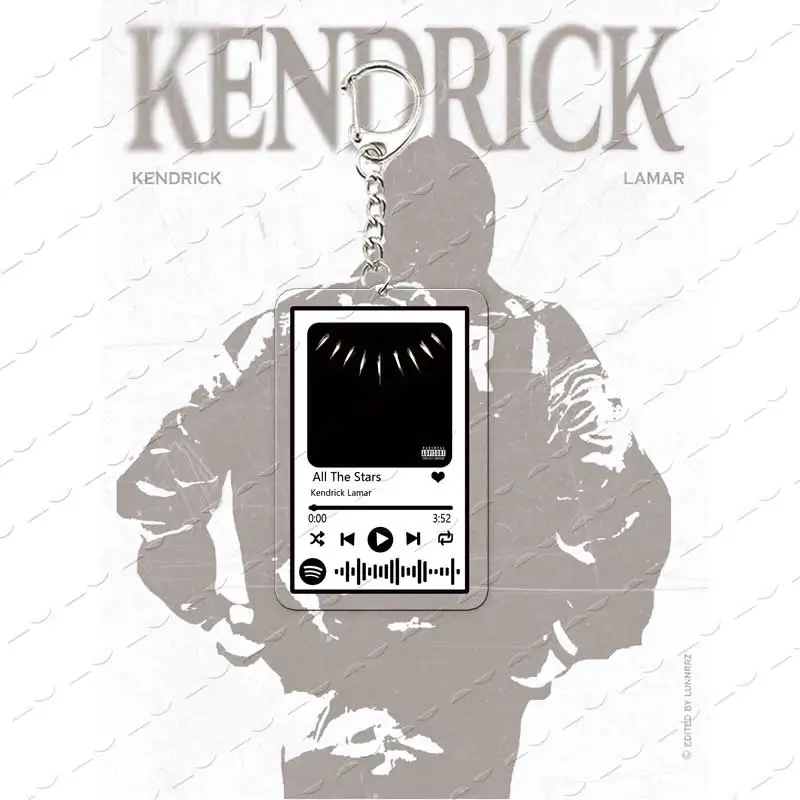 Acrylic Kendrick Lamar Music Keychain for Accessories Bag Charms  Music All The Stars luther Keyring Jewelry Fans Gifts
