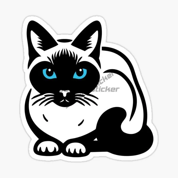 Creative Siamese Cat Pets PVC Waterproof Sticker Decorate for Fridge Table Door Wall Car Van Bicycle Window Decal