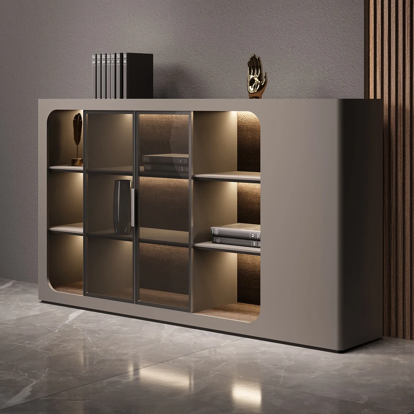 E0 grade high-grade glass door display cabinet, locker, multi-layer storage , sub-cabinet with light