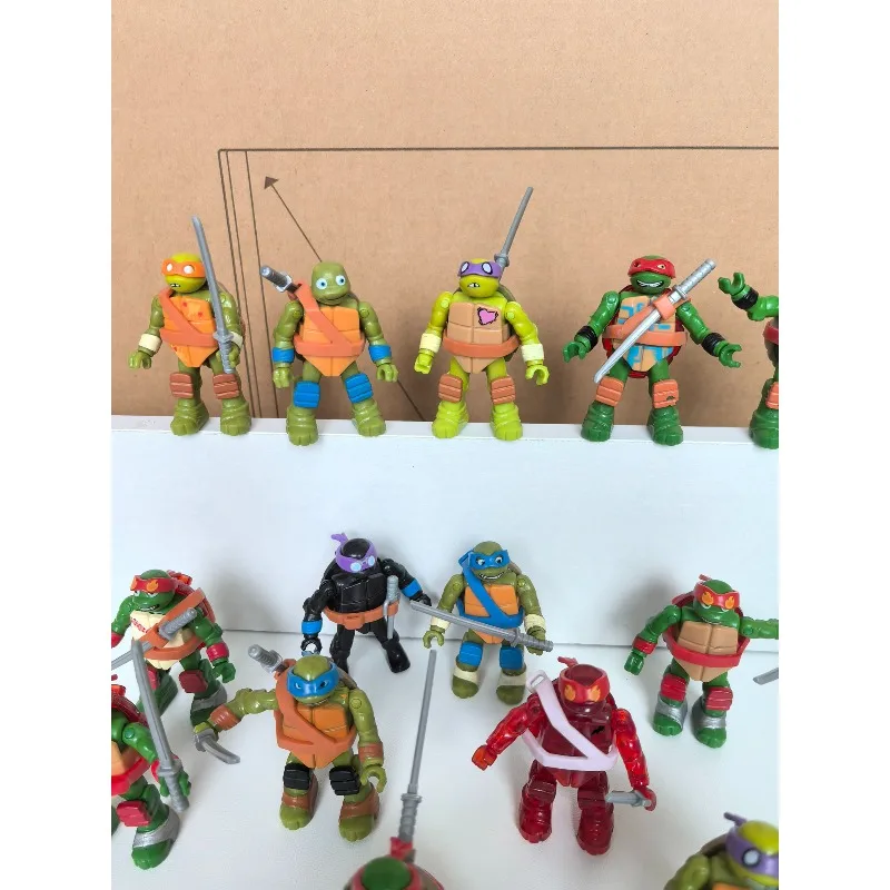Playmates Teenage Mutant Ninja Turtles Joint Movable Assembly Anime Figure Raphael Michelangelo Model Toys Collect Ornaments