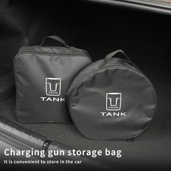 EV Car Charging Cable Storage Box Electric Vehicle Charger Cables Carry Bag For Great Wall GWM Tank 300 Border 400 500 PHEV 700