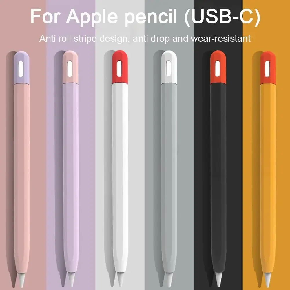 Silicone Case for Apple Pencil 3 (USB-C), Protective Cover Sleeve with Grip, Anti-Roll Flat Portable Stylus Skin for IPad Pencil