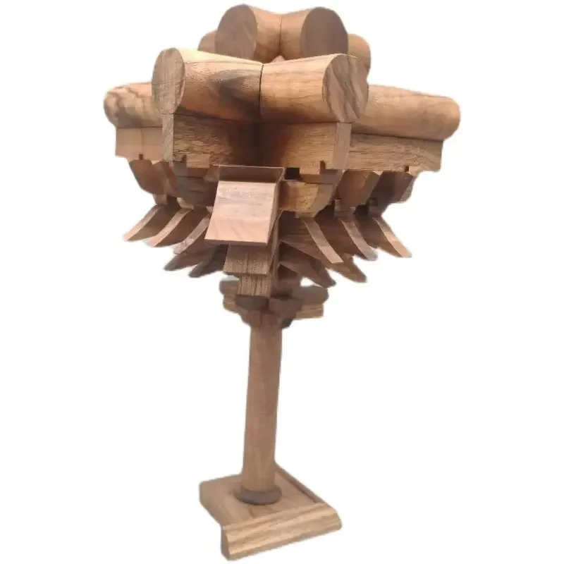 Solid wood ancient building list, heavy turning, gladiator, arch, mortise and tenon ornaments, gifts, assembly building blocks