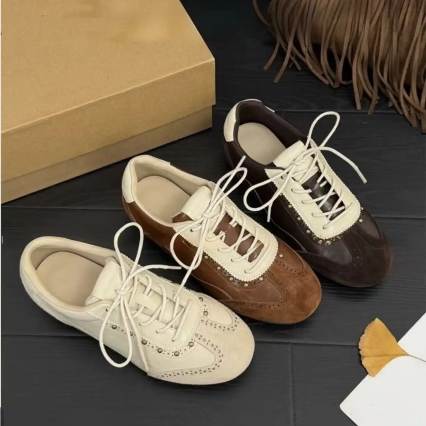 ballet-inspired-casual-shoes-versatile-flat-bottom-retro-design-women's-2026-new-autumn-low-top-sneakers-sporty-flats
