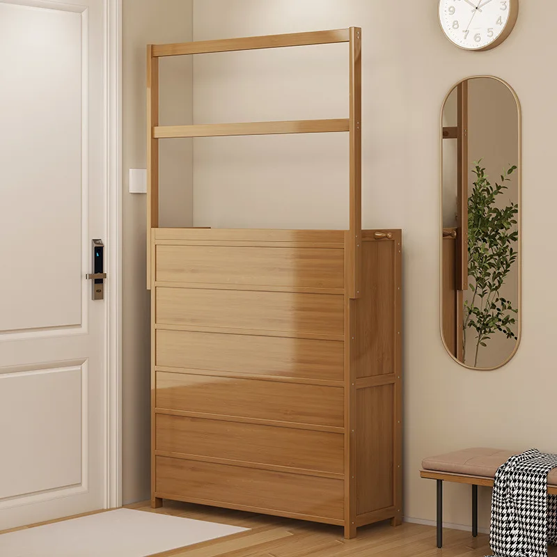 

Integrated shoe cabinet, with hanger, multi-layer household large capacity