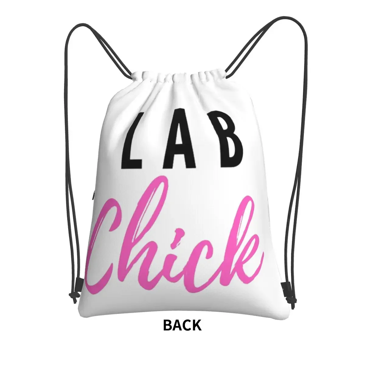 Lab Chick Lab Tech Funny Portable Backpacks Drawstring Bag Drawstring Bundle Pocket Book Bags For Travel Sport Man Woman