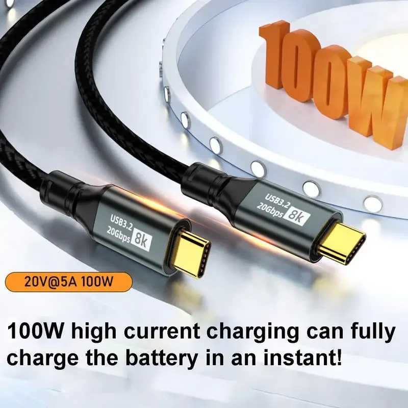 Type C Charging Cord Fast Charging 100W Cable for Phone Strong Charging USB C To USB C Cable 20 Gbps Fast Transmission For