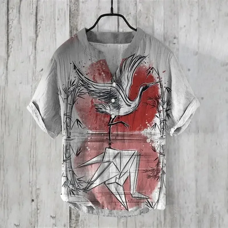 Men's casual shirt Hawaiian shirt 3D printed casual short sleeved shirt Men's clothing breathable shirt