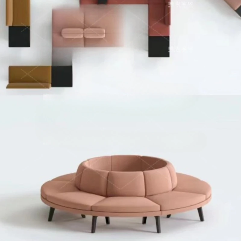 

Circular Sofa Commercial Office Beauty HospitalBank, Airport, Library, School, Office Building, Semi-circular S-shaped Sofa