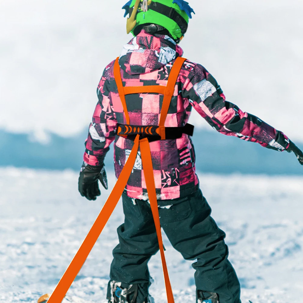 Kids Ski Training Belt Anti-Falling Chest Strap Skiing Safety Traction Harness Rope with Nylon Webbing Buckles