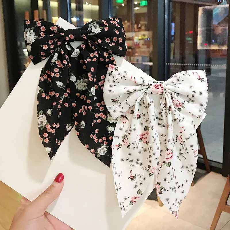 Moda tessuto fiore Bowknot fermaglio per capelli tornante tendenza coreana dolce fiocco Barrette fascia per le donne ragazza accessori per capelli