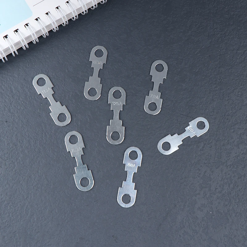 10Pcs 30A-150A 32VDC Automotive Car Flat Zinc Sheet Small Fuse Sheet For Car Fuse Round Hole Insert Fuse Auto Parts