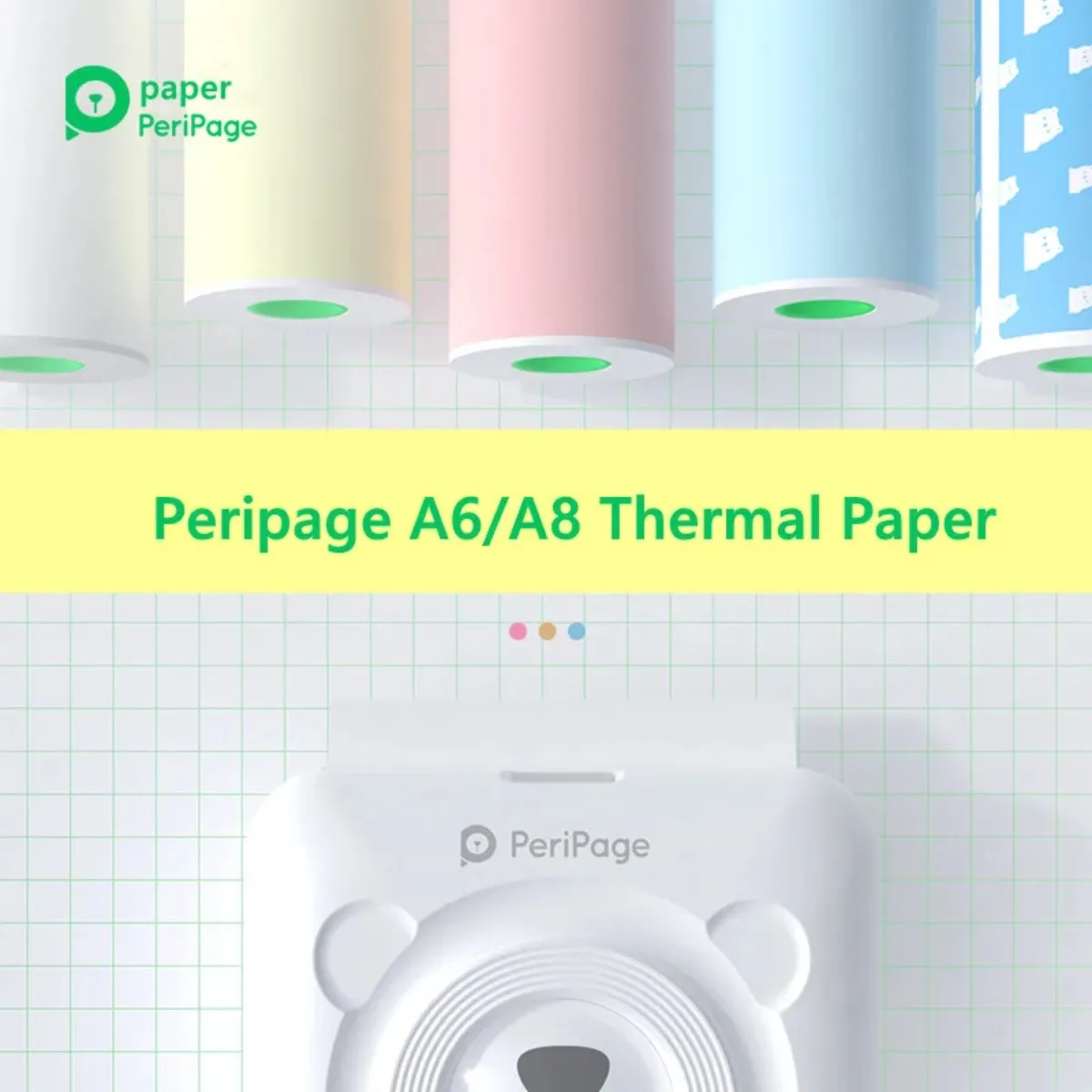 Peripage Mini Printer Paper 3Rolls Non-Adhesive/Adhesive Thermal Paper Color for Peripage A6 Paperang Bluetooth Mini Printer