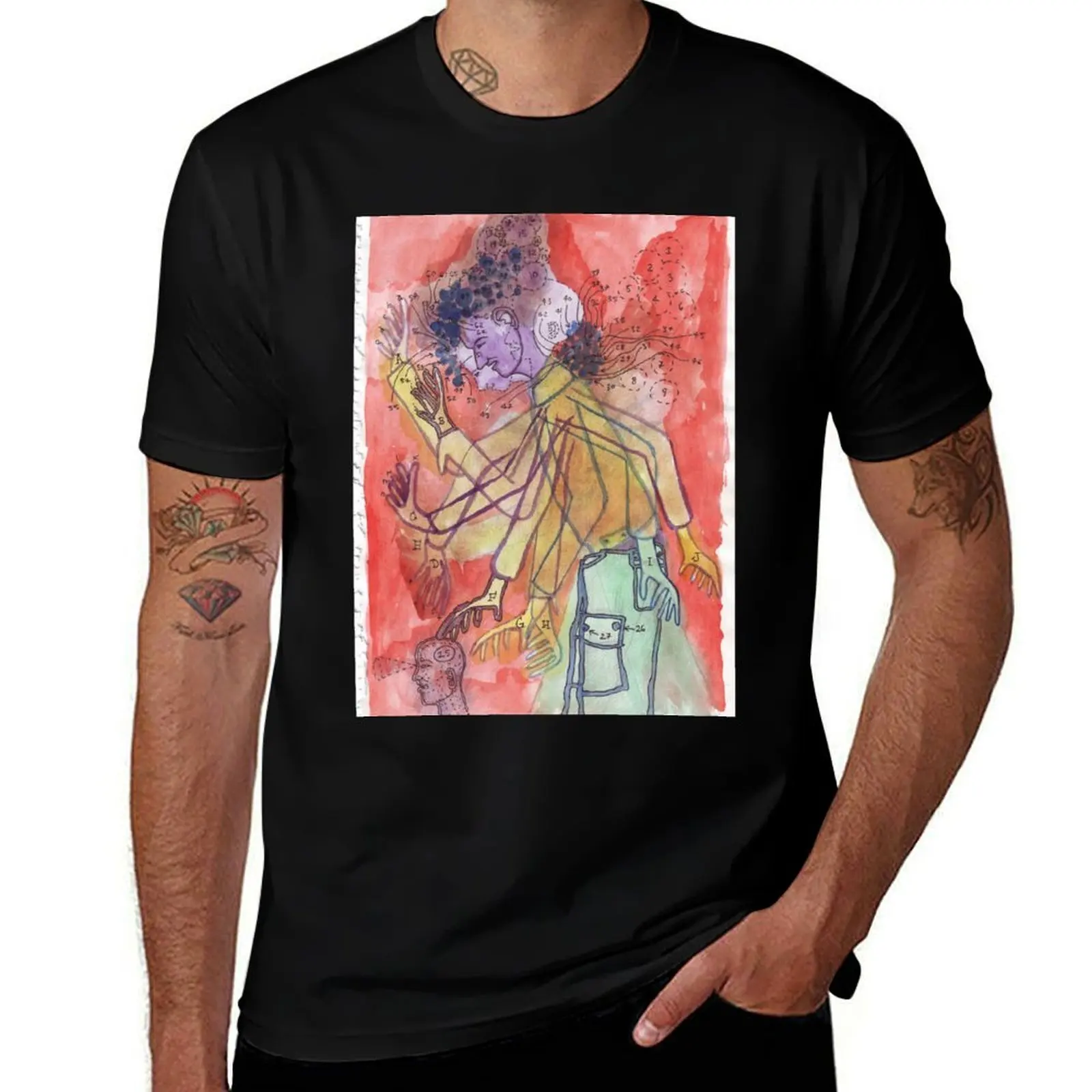 My Multiple Hang Ups drawing by Luke Foster T-Shirt Fitness Quick Dry Short Sleeve Top T-Shirt