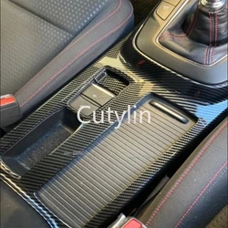 For Ford Focus 2022 2023 2024 ABS Carbon Fiber Car Center Console Water Cup Holder Decoration Cover Trim Sticker Accessories