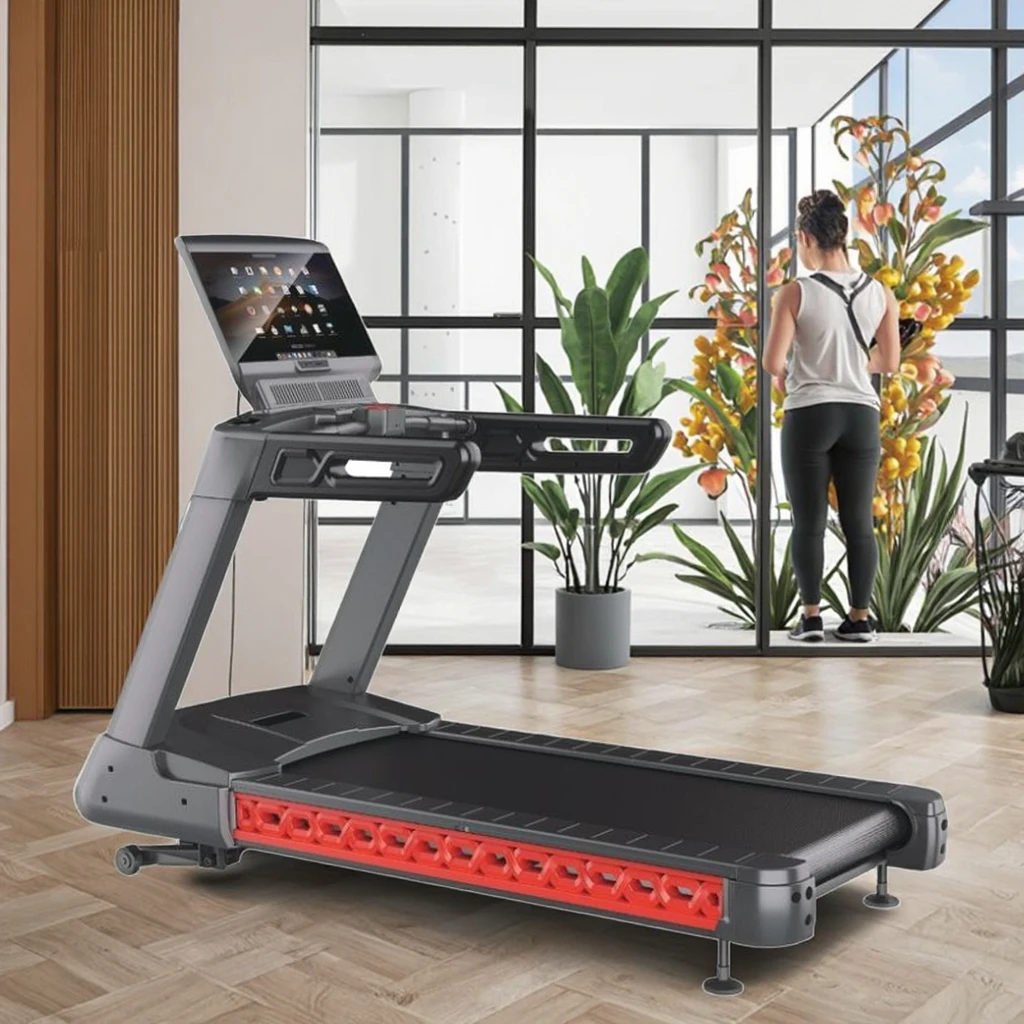 Lenton 2025 Commercial Motorized Electric Treadmill with LCD Screen Steel Frame Without Heart Rate Monitoring