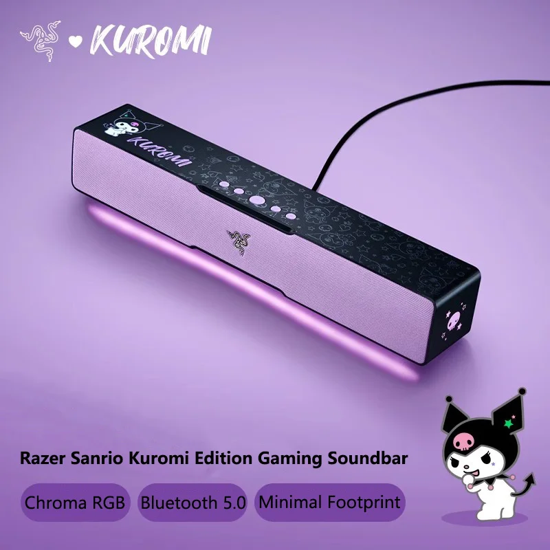 Razer PC Gaming Soundbar Sanrio Kuromi Edition Bluetooth Stereo RGB Laptop Mobile phone Tablets Computer Home Theater Speakers