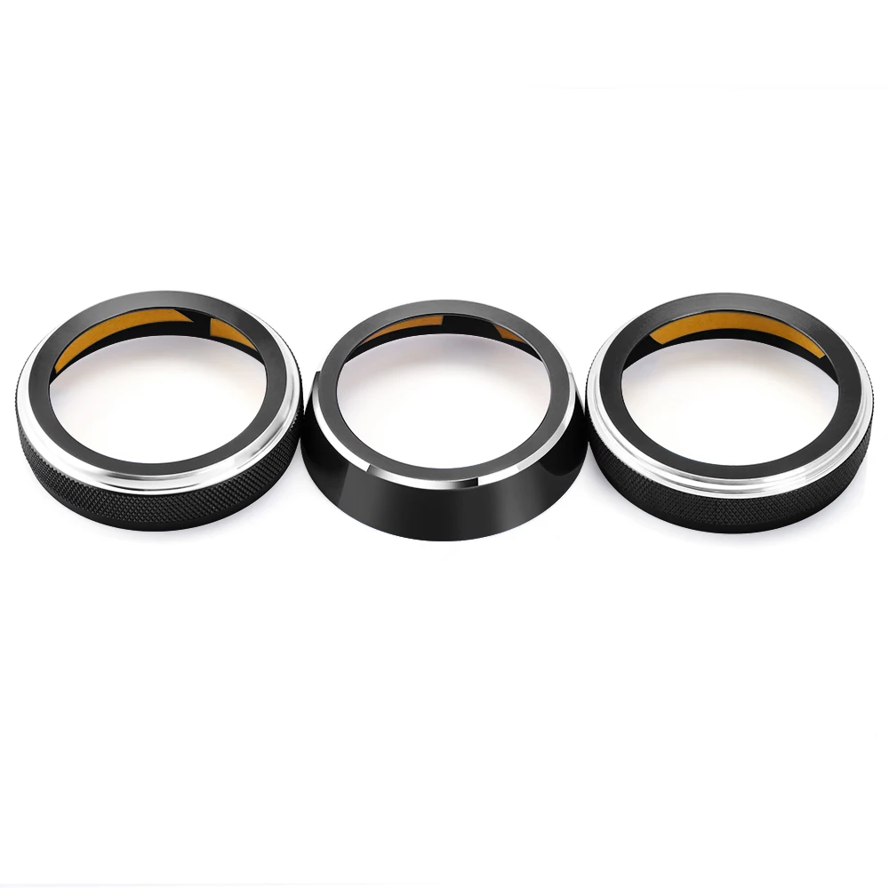 3pcs AC Air Conditioning Sound Knob Cover Aluminum Alloy Button Ring Trim For Suzuki Jimny 2019 2020 Console Covers